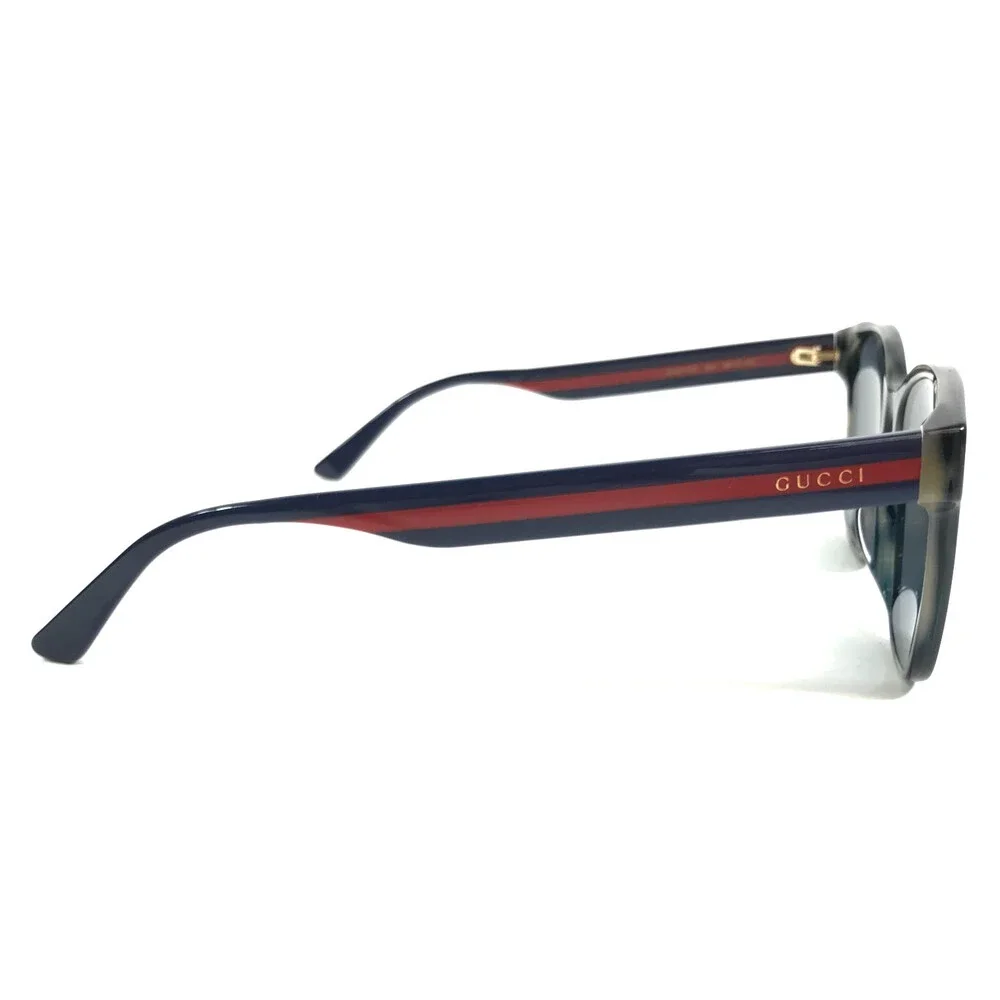 Gucci Sunglasses GG0417SK 004 Blue Red Striped Tortoise Frames w/ Gray Lenses - Picture 4 of 11
